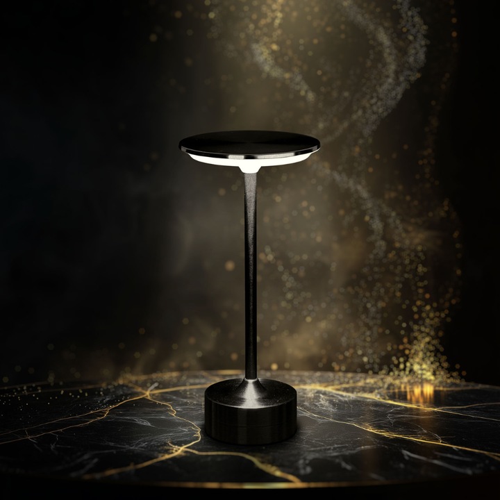 Lampa de Birou LED Alista Home®, Touch Control, 3 Temperaturi de Culoare, Negru