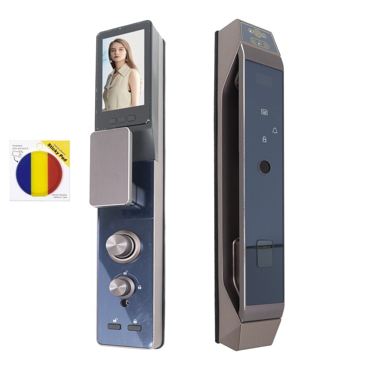 Yala inteligenta PNI SafeHome PTY8825, cod, card, recunoastere faciala, amprenta si Sticky Pad Drapel inclus