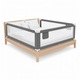 Bariera de siguranta pentru pat, protectie copii, 196 cm, reglabila pe inaltime 75-95 cm, gri