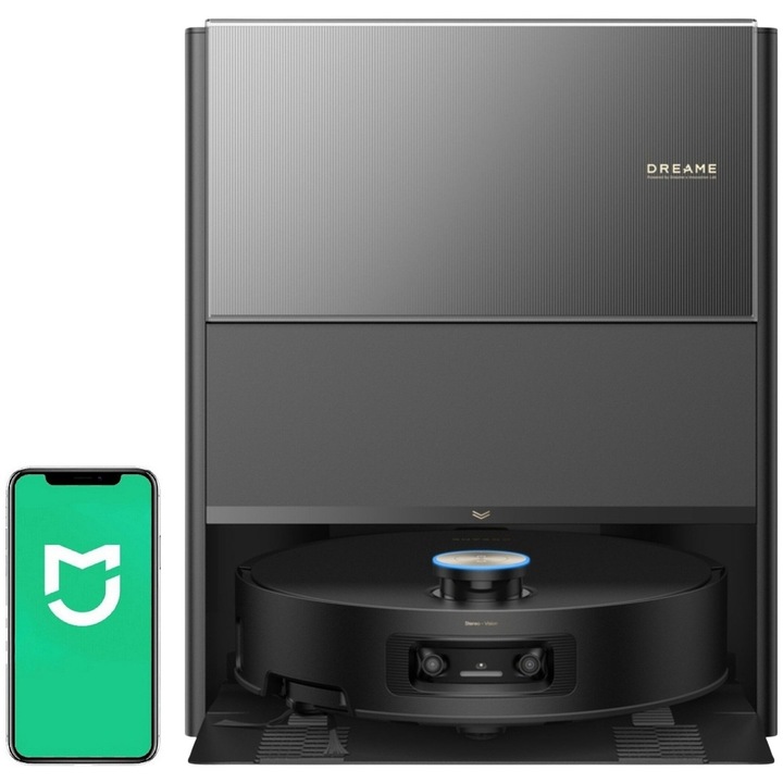 Aspirator robot, Dreame, Aqua 10 Ultra Roller, funcție de mop, negru