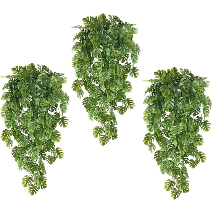 Plante Artificiale Suspendate, Set 3 Bucati, Decorative, Rezistente UV