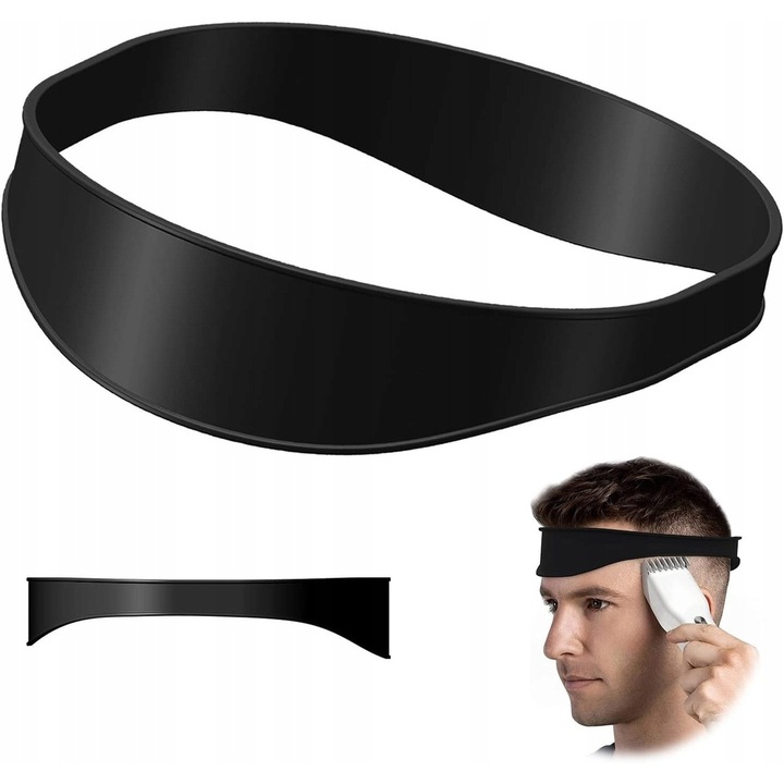 Banda de sustinere din silicon pentru masina de tuns, neagra, pentru antrenamentul coaforului