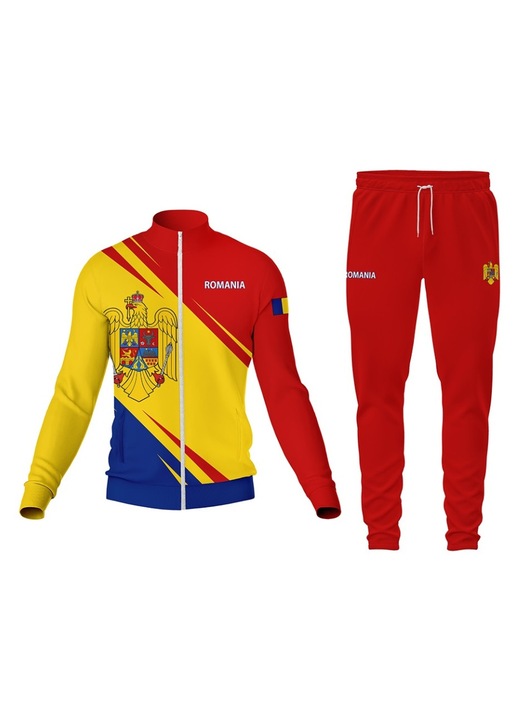 Trening barbati Romania 5, bluza cu fermoar, multicolor