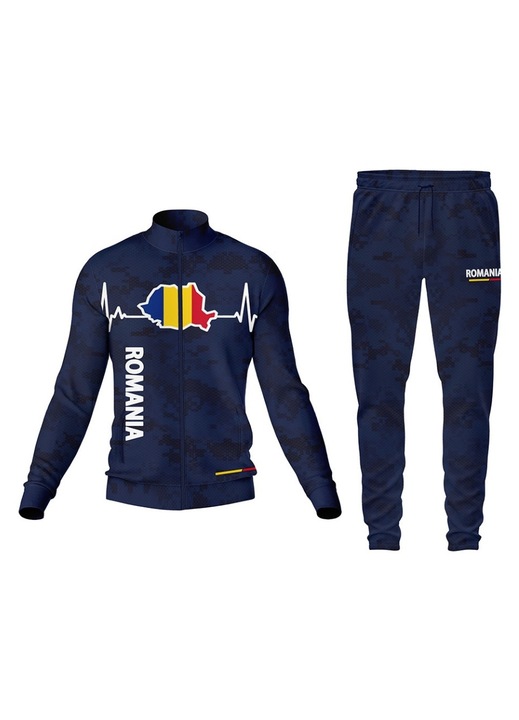 Trening barbati Romania 8, bluza cu fermoar, multicolor