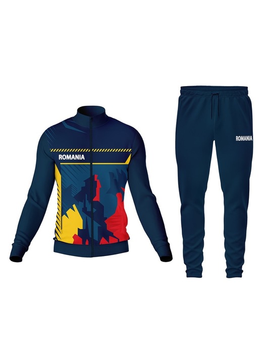 Trening barbati Romania 10, bluza cu fermoar, multicolor