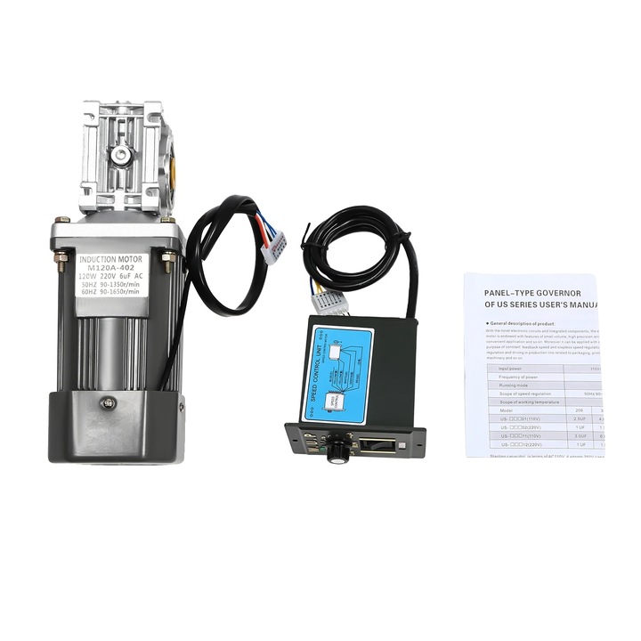 Motor cu roti dintate, 120W, AC 220V, 30:1, 9x9x25cm, diametru ax 14mm