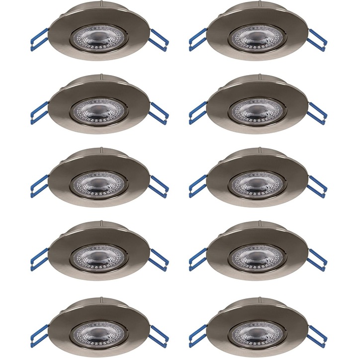 Set 10 Spoturi LED EGLO Cedrez, Ø 9 cm, Ultra-subtiri, 3 Culori Lumina