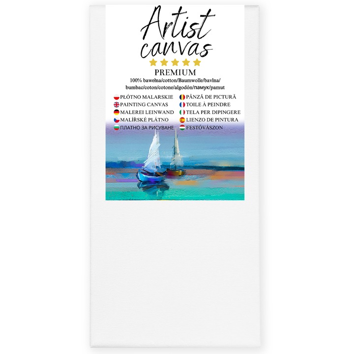 Panza pe sasiu pentru pictura 40X100 cm, alba, ideala pentru pictura