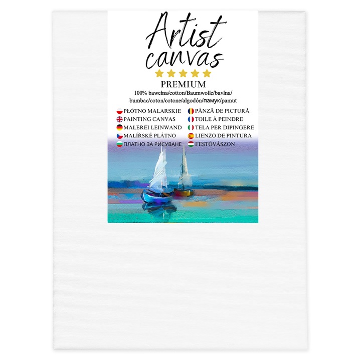 Panza pe sasiu pentru pictura 70X100 cm, alba, ideala pentru pictura