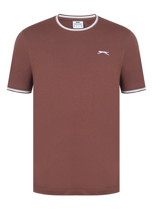 Tricou Slazenger, din bumbac 100%, pentru barbati, gat rotund, maro, Maro