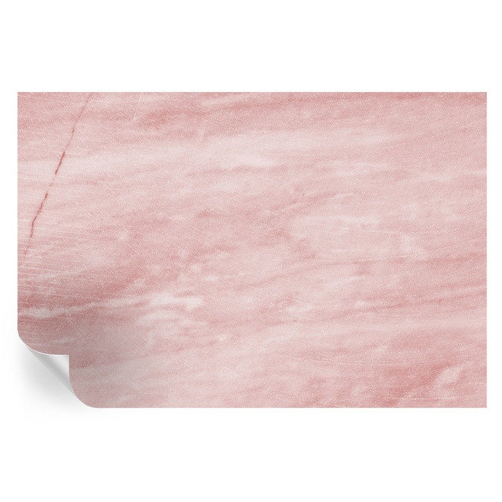 Tapet Textil Autocolant, Tulup, Model de marmura, Roz, 104 x 70 cm, Decorativ, Stickere Decorative, 010170060170000012162