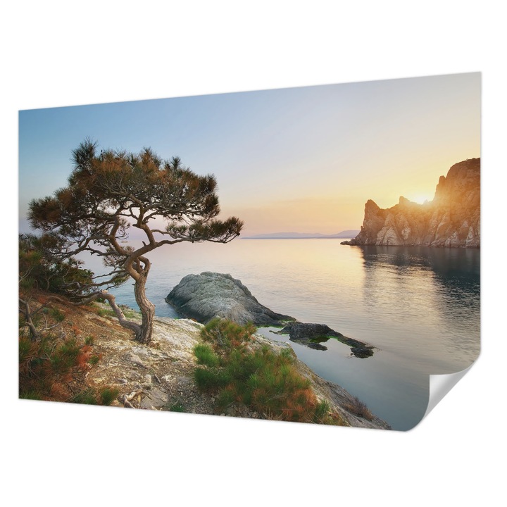 Öntapadós Fotótapéta Falra, Wallfluent, Békés természet, Kék, 104 x 70 cm, Nappaliba, Konyhába, 010170060170000001166