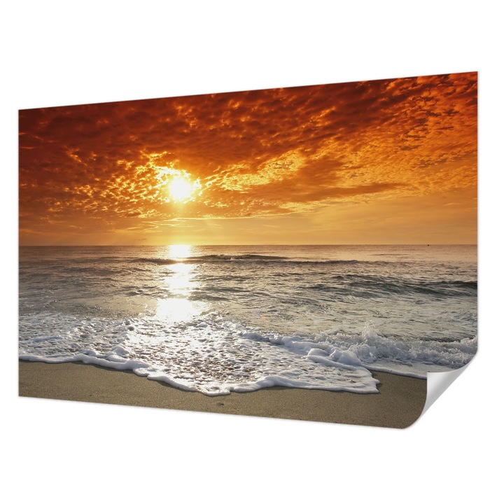 Öntapadós Fotótapéta Falra, Wallfluent, Óceán hullámai, Sárga, 104 x 70 cm, Modern Dizájn, Könnyen Felszerelhető És Tisztítható, 010170060170000001130