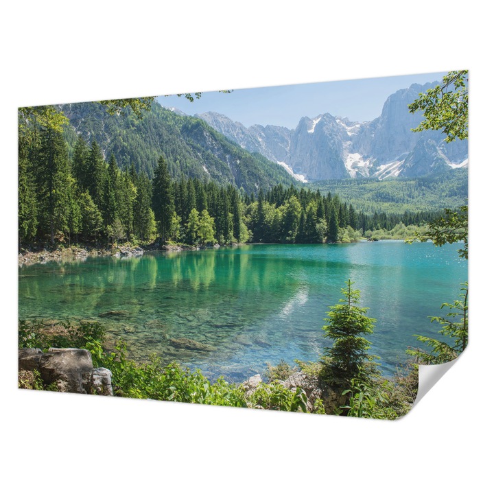 Öntapadós Dekor Tapéta, Wallfluent, Zöld tó, Zöld, 104 x 70 cm, Modern Dizájn, Könnyen Felszerelhető És Tisztítható, 010170060170000001407