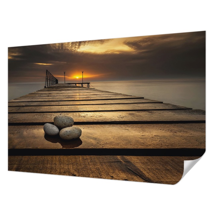 Öntapadós Tapéta Falra, Wallfluent, Napnyugta, Barna, 104 x 70 cm, Fali Dekoráció, Nedvesség- És Foltálló, 010170060170000001913