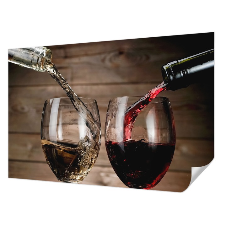 Öntapadós Tapéta Fali Dekoráció, Wallfluent, Pohár bor, Fekete, 104 x 70 cm, Modern Dizájn, Könnyen Felszerelhető És Tisztítható, 010170060170000007049