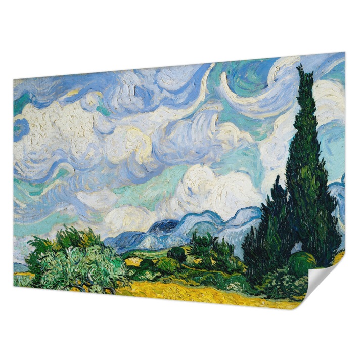 Fali Fotótapéta Autocolant, Wallfluent, Nori expresivi, Albastru, 104 x 70 cm, Decorativ, Usor De Instalat, 010170060170000010619