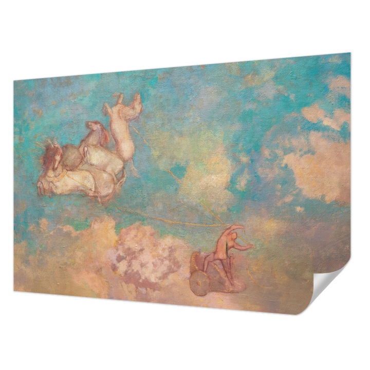 Öntapadós Tapéta Fali Dekoráció, Wallfluent, Mennyei Pegasi, Kék, 104 x 70 cm, Erős Ragasztó, Modern Belsőépítészeti Dekoráció, 010170060170000010632