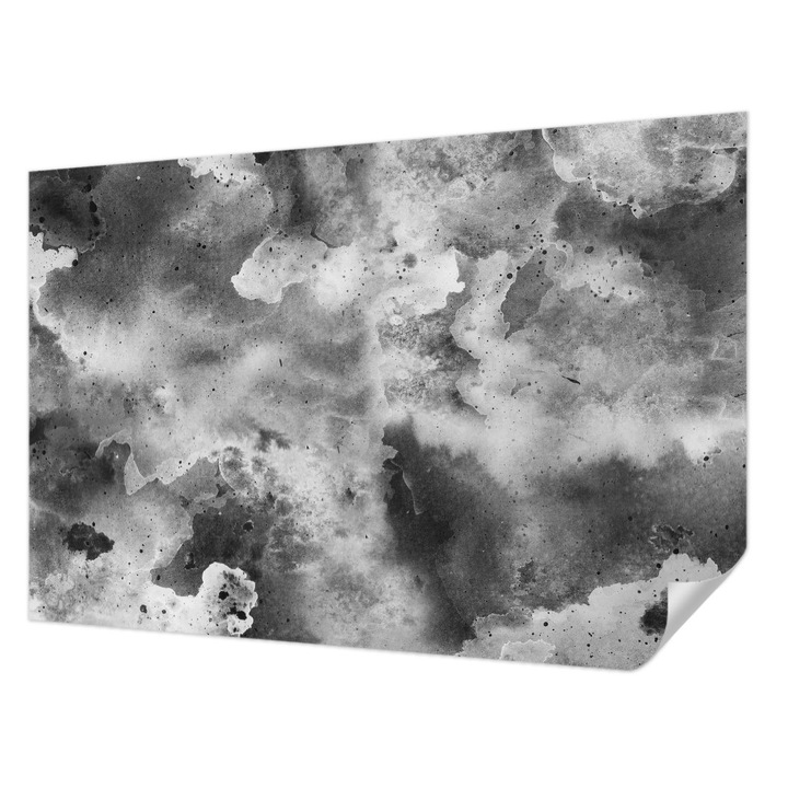 Öntapadós Fotótapéta Falra, Wallfluent, Szürke felhők, Fekete és fehér, 104 x 70 cm, Modern Dizájn, Könnyen Felszerelhető És Tisztítható, 010170060170000011546