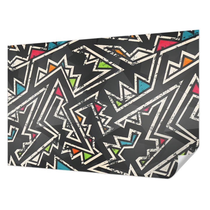 Öntapadós Fotótapéta Falra, Wallfluent, Energetikai geometria, Fekete, 104 x 70 cm, Modern Dizájn, Könnyen Felszerelhető És Tisztítható, 010170060170000013063