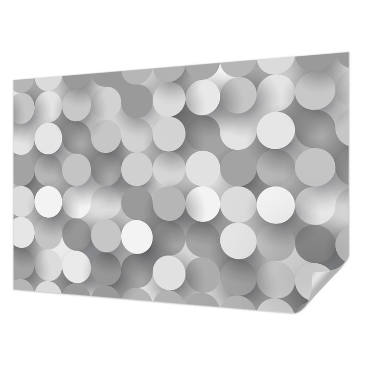 Öntapadós Tapéta Falra, Wallfluent, Szürke körök, Szürke, 104 x 70 cm, Dekoráció, Klasszikus, 010170060170000013023