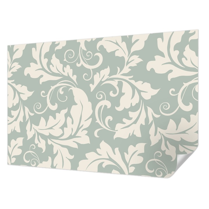 Öntapadós Tapéta Fali Dekoráció, Wallfluent, Dekoratív levelek, Szürke, 104 x 70 cm, Könnyen Tisztítható, Nedvességálló, 010170060170000012819