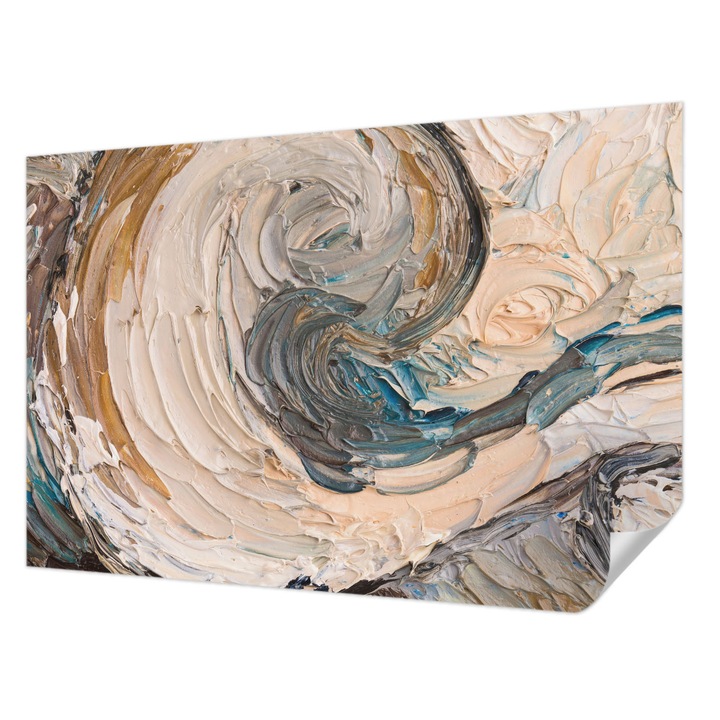 Öntapadós Tapéta Fali Dekoráció, Wallfluent, Színes örvények, Szürke, 104 x 70 cm, Nappaliba, Konyhába, 010170060170000017431