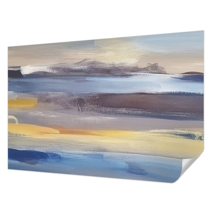 Öntapadós Fotótapéta Falra, Wallfluent, Békés táj, Kék, 104 x 70 cm, Dekoráció, Erős Ragasztó, 010170060170000030899