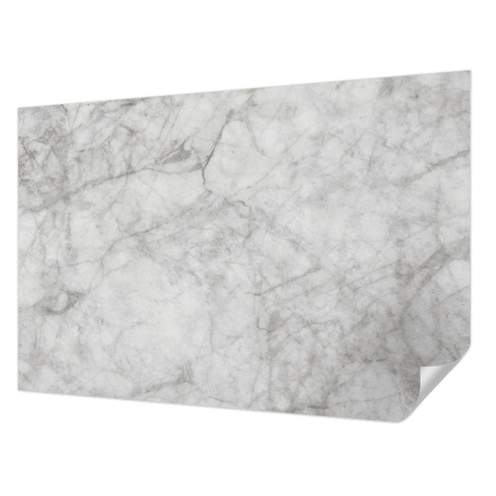 Öntapadós Tapéta Fali Dekoráció, Wallfluent, Márvány elegancia, Fehér, 104 x 70 cm, Modern Dizájn, Könnyen Felszerelhető És Tisztítható, 010170060170000019879