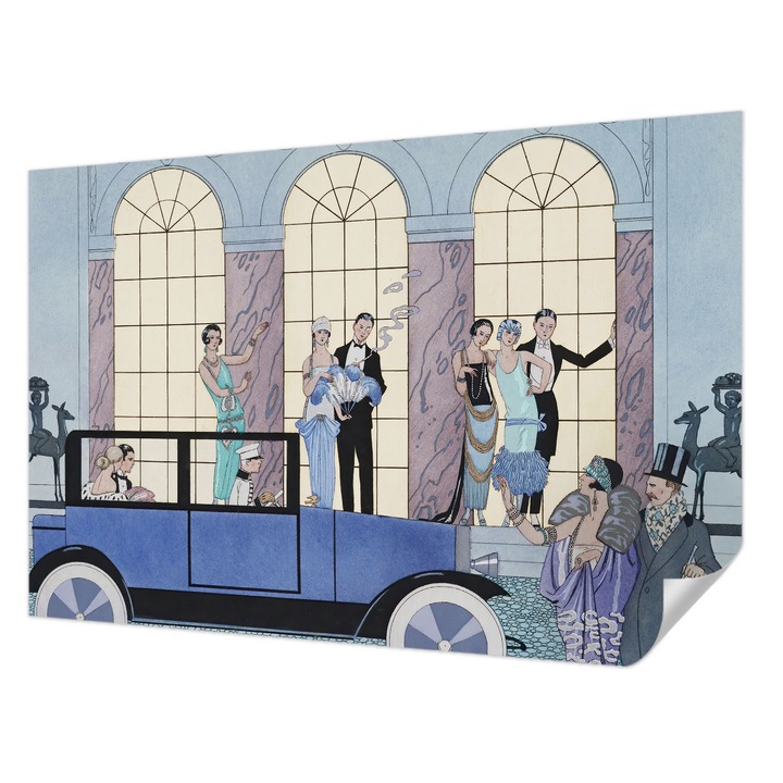 Öntapadós Tapéta Falra, Wallfluent, Art deco, Kék, 104 x 70 cm, Dekoráció, Klasszikus, 010170060170000031838