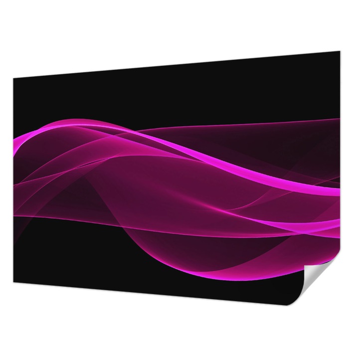 Öntapadós Tapéta Falra, Wallfluent, Rózsaszín szalagok, Fekete, 104 x 70 cm, Nappaliba, Konyhába, 010170060170000274334