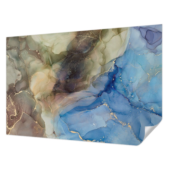 Öntapadós Tapéta Fali Dekoráció, Wallfluent, Színes absztrakt, Barna, 104 x 70 cm, Erős Ragasztó, Modern Belsőépítészeti Dekoráció, 010170060170000282552