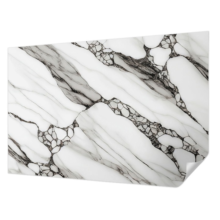 Öntapadós Fotótapéta Falra, Wallfluent, Kőminta, Fehér, 104 x 70 cm, Nappaliba, Konyhába, 010170060170000282605