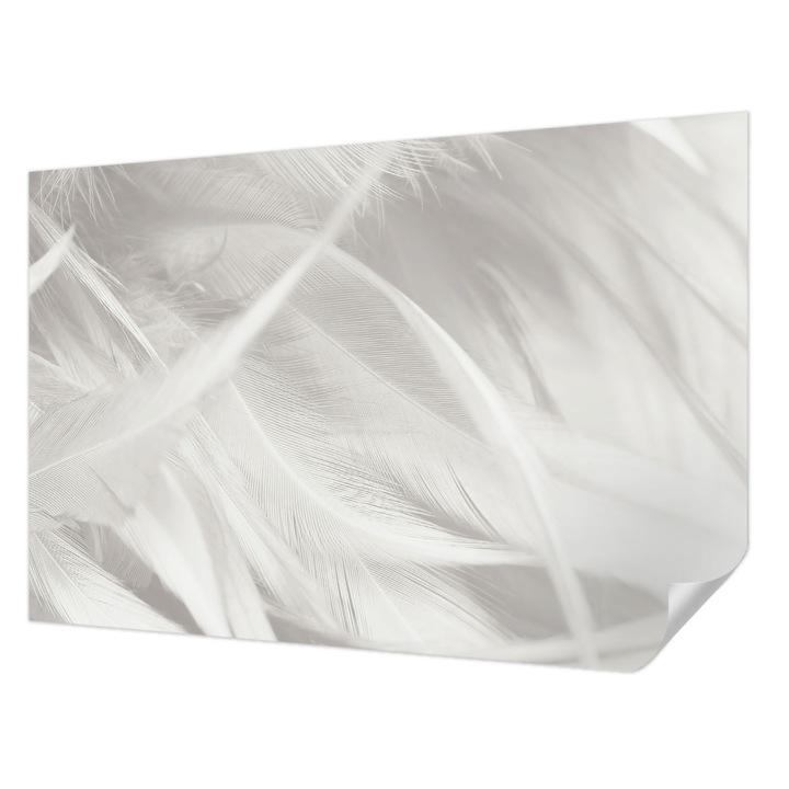 Tapet Textil Autocolant, Wallfluent, Pene subtile, Alb, 104 x 70 cm, Decorativ, Usor De Instalat, 010170060170000282655