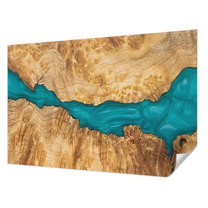 Öntapadós Tapéta Falra, Wallfluent, Fa és gyanta, Barna, 104 x 70 cm, Modern Dizájn, Könnyen Felszerelhető És Tisztítható, 010170060170000282687