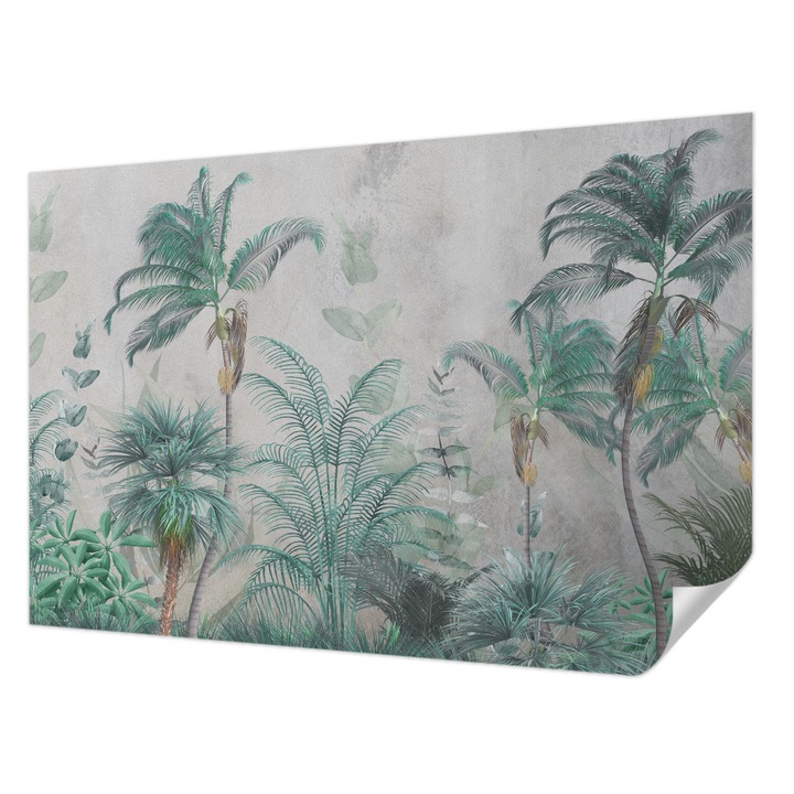 Öntapadós Tapéta Falra, Wallfluent, Egzotikus oázis, Zöld, 104 x 70 cm, Könnyen Tisztítható, Nedvességálló, 010170060170000282666