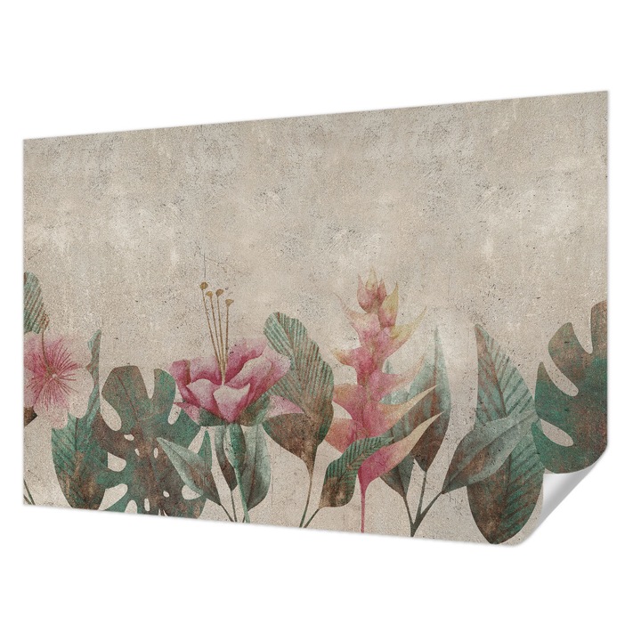 Öntapadós Tapéta Falra, Wallfluent, Finom növényvilág, Bézs, 104 x 70 cm, Fali Dekoráció, Nedvesség- És Foltálló, 010170060170000282745