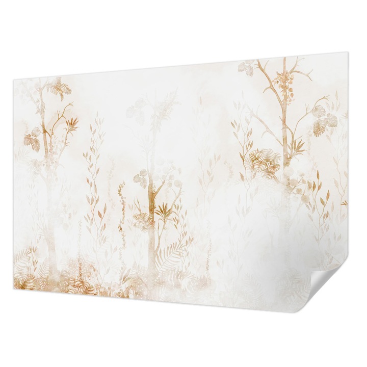 Öntapadós Dekor Tapéta, Wallfluent, Botanikai elegancia, Fehér, 104 x 70 cm, Erős Ragasztó, Modern Belsőépítészeti Dekoráció, 010170060170000282768