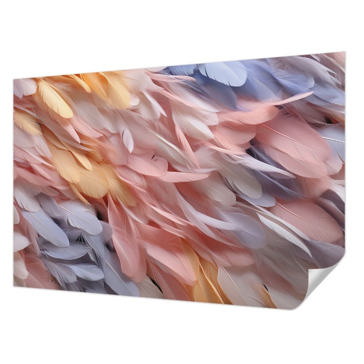 Öntapadós Tapéta Falra, Wallfluent, Pasztell tollak, Rózsaszín, 104 x 70 cm, Előszobába, Hálószobába, 010170060170000282894