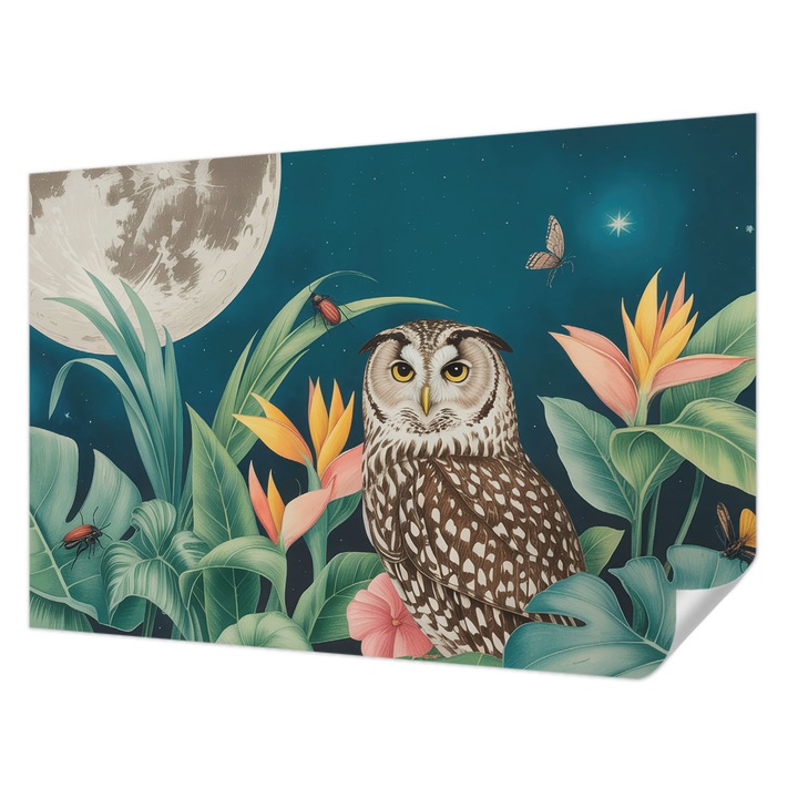 Öntapadós Tapéta Fali Dekoráció, Wallfluent, Hold Szafari, Zöld, 104 x 70 cm, Modern Dizájn, Könnyen Felszerelhető És Tisztítható, 010170060170000284718