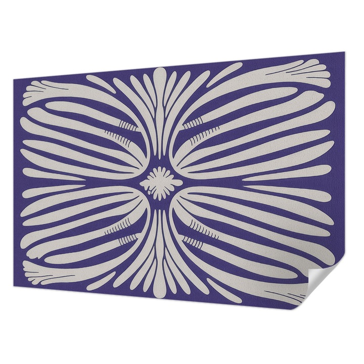 Öntapadós Tapéta Falra, Wallfluent, Virágszimmetria, Lila, 104 x 70 cm, Előszobába, Hálószobába, 010170060170000284827