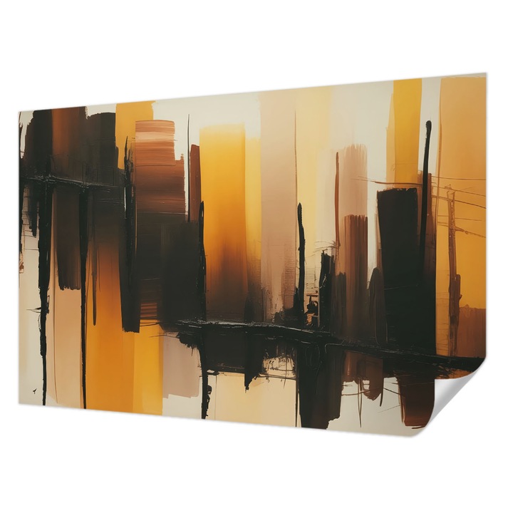 Öntapadós Tapéta Falra, Wallfluent, Függőleges csíkok, Barna, 104 x 70 cm, Modern Dizájn, Könnyen Felszerelhető És Tisztítható, 010170060170000284857