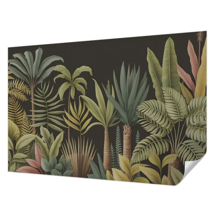 Tapet Autocolant De Perete, Wallfluent, Jungla tropicala, Verde, 104 x 70 cm, Pentru Interior, Rezistente La Apa, Umiditate Si Pete, 010170060170000284969