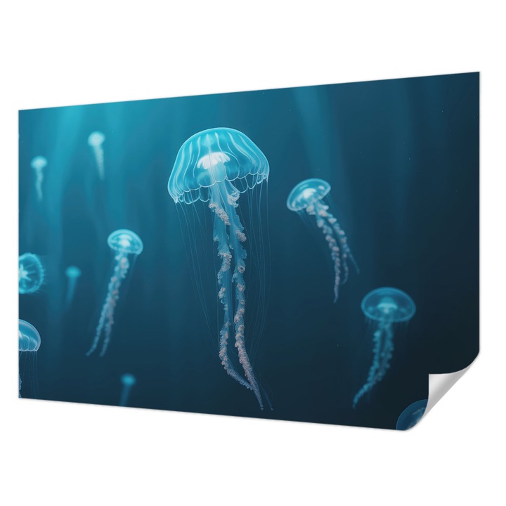 Öntapadós Tapéta Falra, Wallfluent, Tengerészeti elegancia, Kék, 104 x 70 cm, Nappaliba, Konyhába, 010170060170000285018