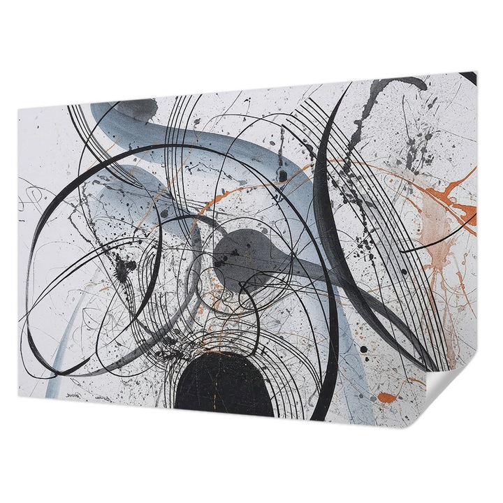 Öntapadós Dekor Tapéta, Wallfluent, Kifejező absztrakció, Fehér, 104 x 70 cm, Fali Dekoráció, Nedvesség- És Foltálló, 010170060170000285028