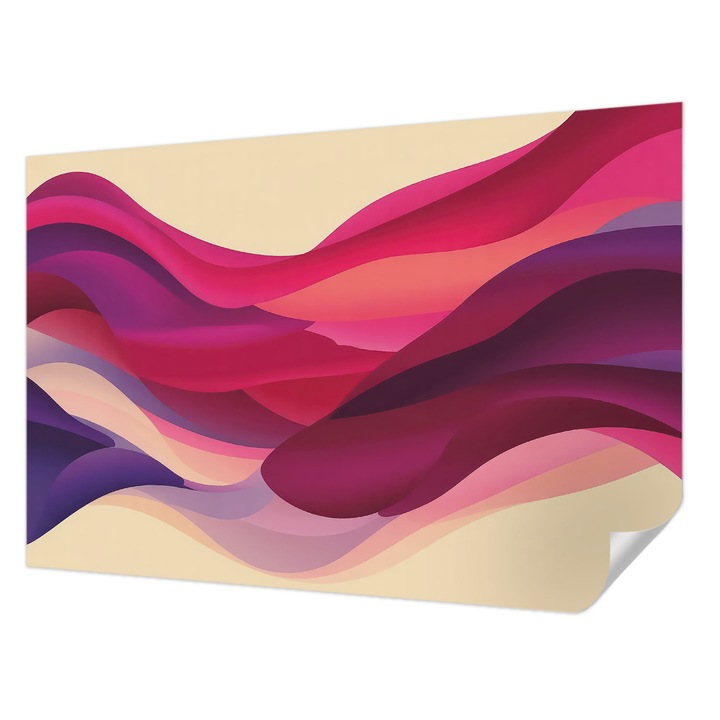 Tapet Autodeziv De Perete, Wallfluent, Unde lichide, Roz, 104 x 70 cm, Pentru Living, Birou, Hol, 010170060170000285042