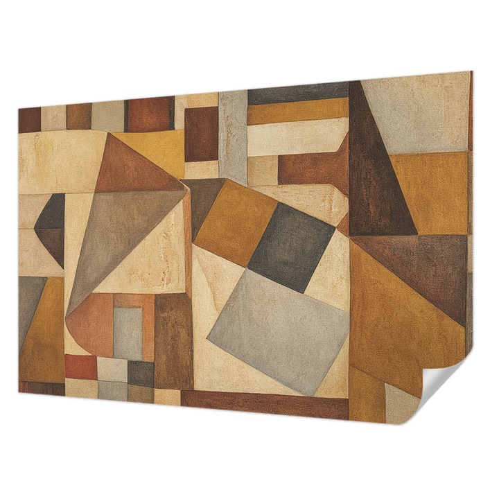 Öntapadós Fotótapéta Falra, Wallfluent, Geometriai absztrakció, Barna, 104 x 70 cm, Fali Dekoráció, Nedvesség- És Foltálló, 010170060170000285087