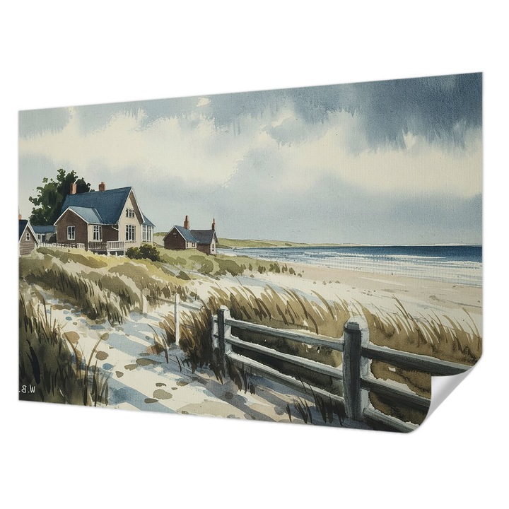 Öntapadós Fotótapéta Falra, Wallfluent, Stranddűnék, Fehér, 104 x 70 cm, Előszobába, Hálószobába, 010170060170000285096