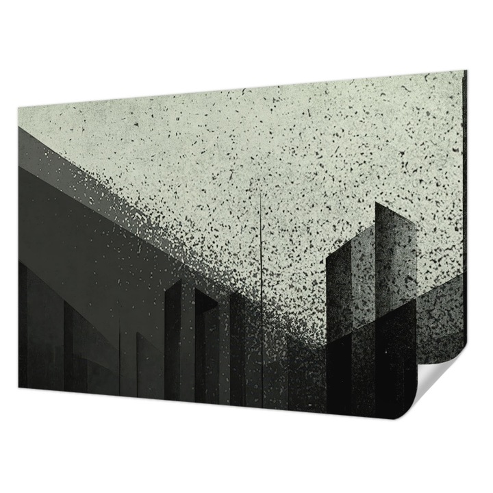 Fali Fotótapéta Autocolant, Wallfluent, Geometria orasului, Negru, 104 x 70 cm, Pentru Sufragerie, Dormitor, 010170060170000285119