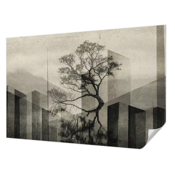 Öntapadós Fotótapéta Falra, Wallfluent, Nyers elegancia, Fekete, 104 x 70 cm, Modern Dizájn, Könnyen Felszerelhető És Tisztítható, 010170060170000285124